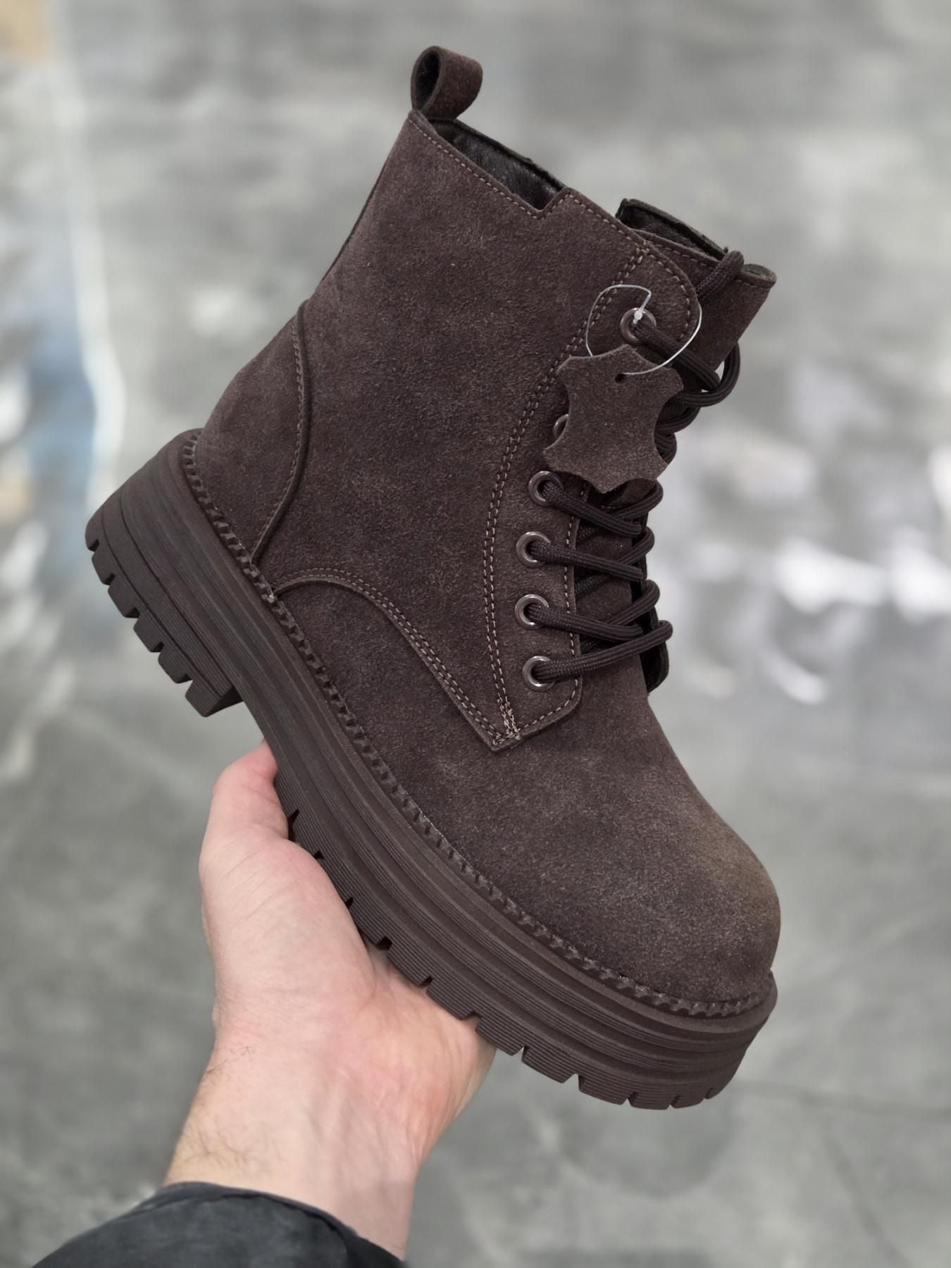 Бот коричн.замш.зима. 10-4 стиль китай 37(р)