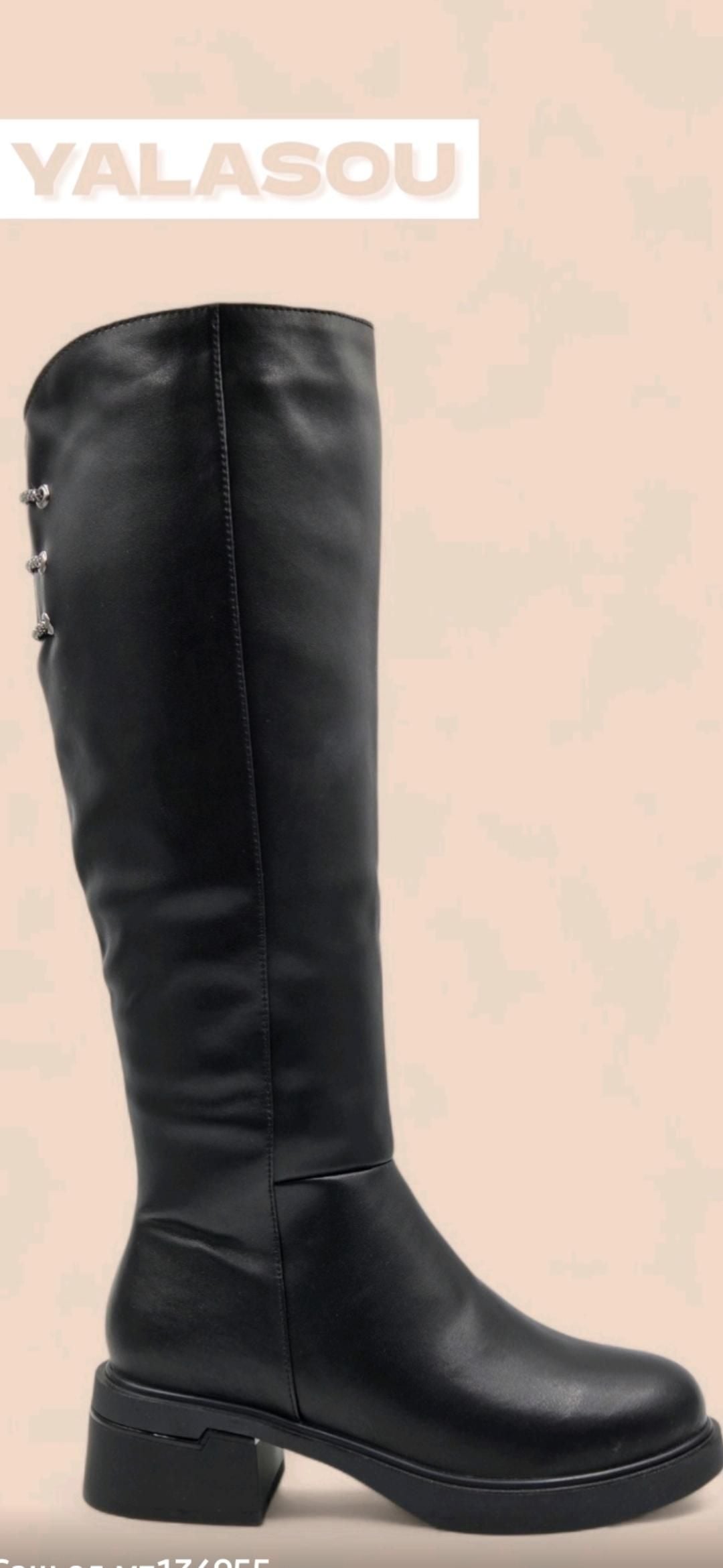 Чобіт чорна.шкіра.зима. 3301 ялосо китай 41(р)