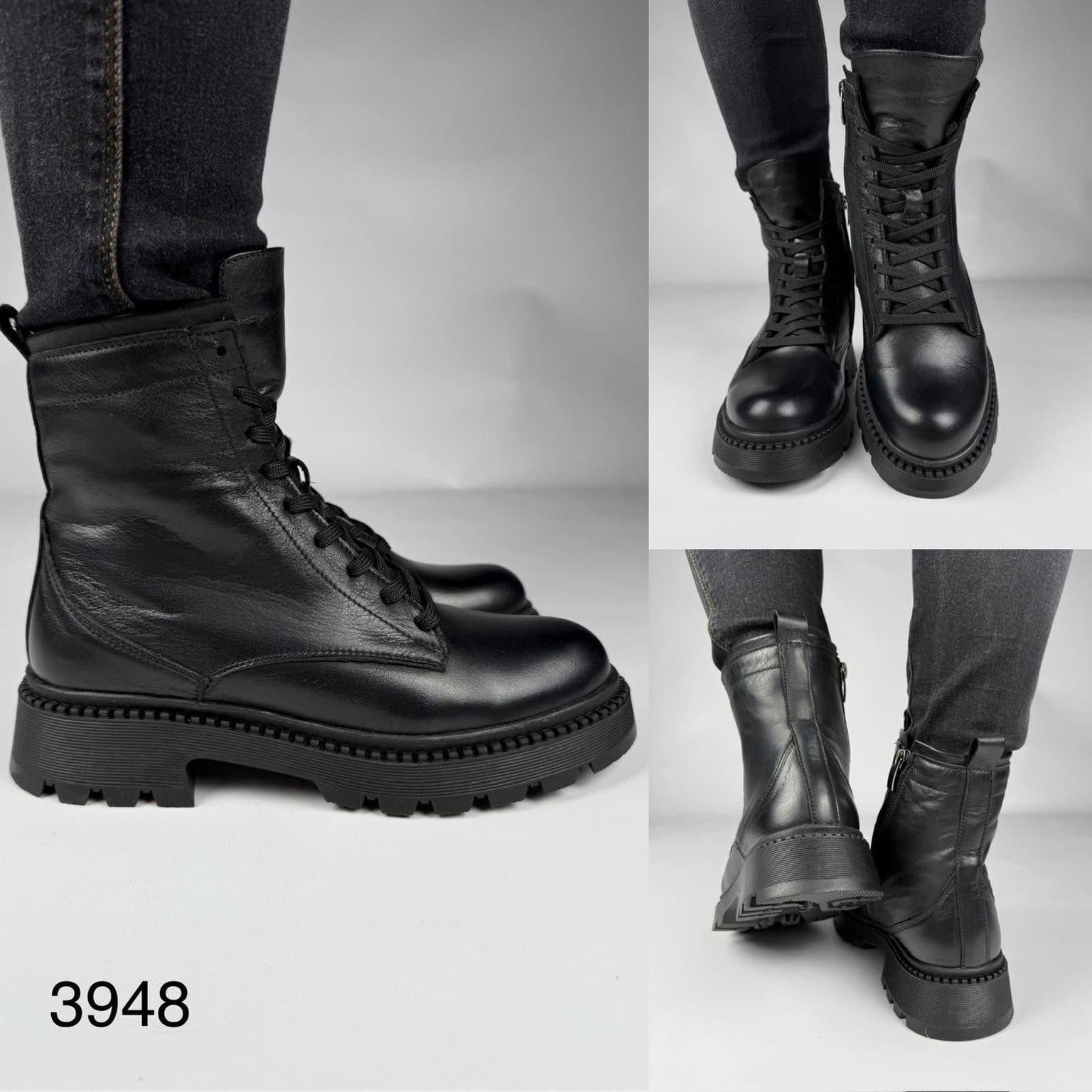 Ботинки чорна.шкіра.зима. 3948 лидер житомир 41(р)