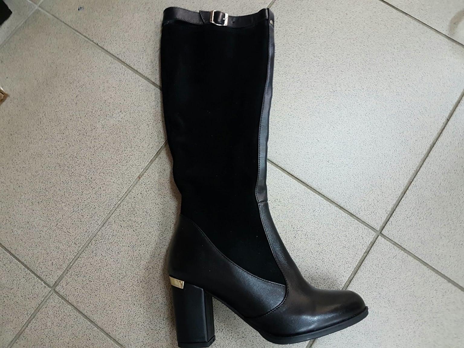 Сапог черн.кожа.замш.б 77313 Алтея житомир 39(р)